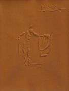 Rare Pablo Picasso Embossment on Harpgaon Cloth from Chant Funèbre pour Ignacio Sánchez Mejías, 1976