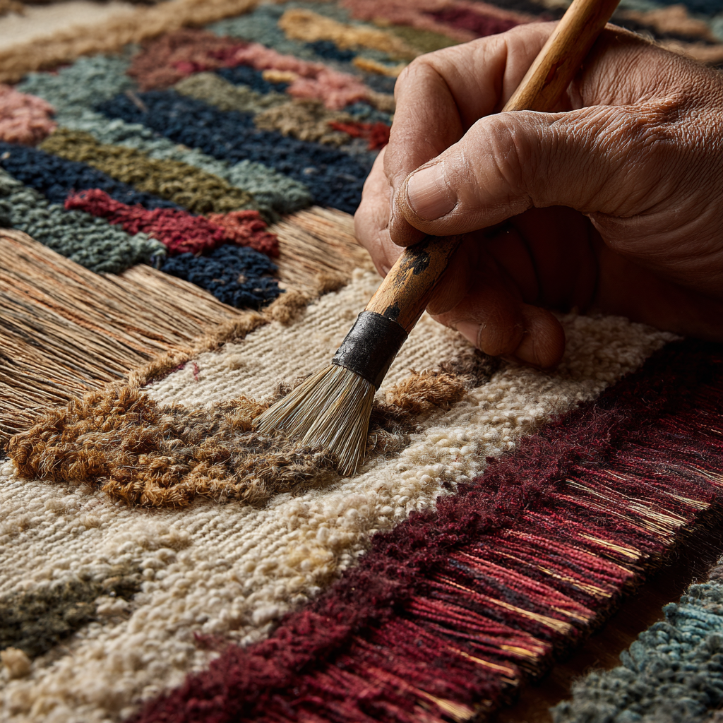 Rug design diagram with field, borders, medallion, and spandrels