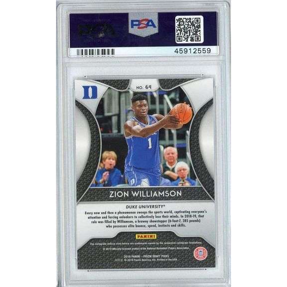 Draft Picks Zion Williamson Rookie Card Graded 9 Mint