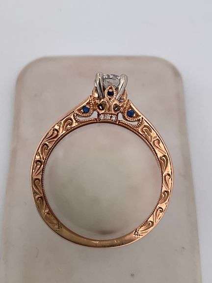 CERTIFIED 14K ROSE GOLD DIAMOND ENGAGMENT RING