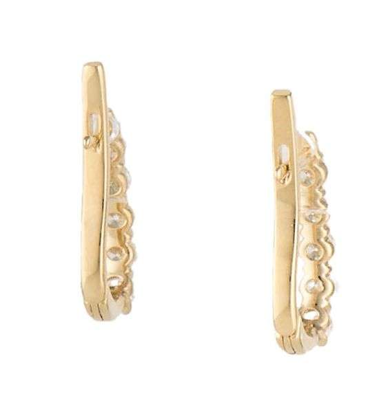 Sonia Bitton 1.00ctw Round Diamond Huggie Hoop Earrings in 14K