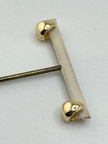 14KT Yellow Gold Dome Huggies Hoop Earrings