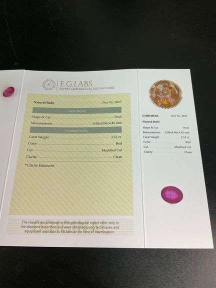 CERTIFIED NATURAL RUBY 3.52 CARAT OVAL SHAPED.