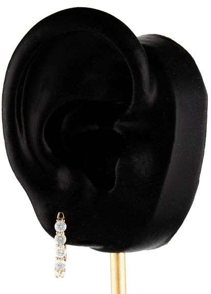 Sonia Bitton 1.00ctw Round Diamond Huggie Hoop Earrings in 14K