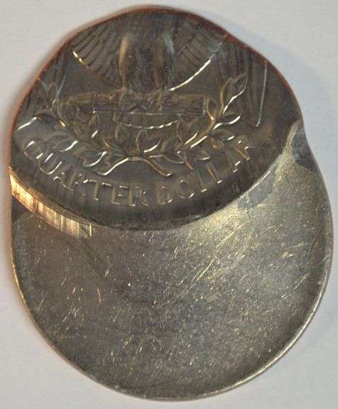 Superb undated perfect 55% off-center Washington Quarter error in Gem BU