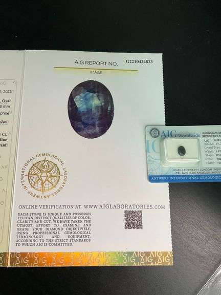 CERTIFIED AND SEALED NATURAL BLUE SAPPHIRE, 1.02 CARAT