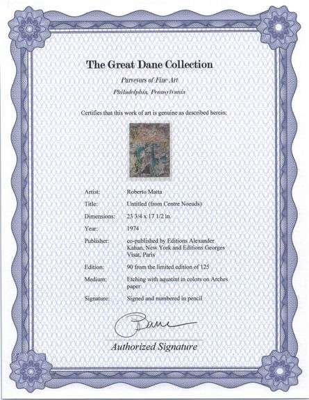 Exclusive Roberto Matta Signed Etching & Aquatint, 1974