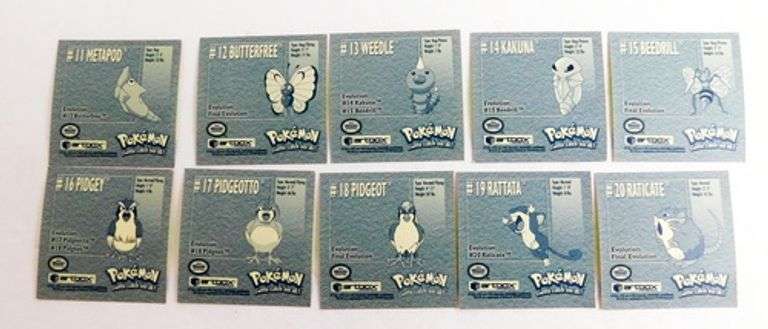10 Pokémon 1999 Evolution Stickers