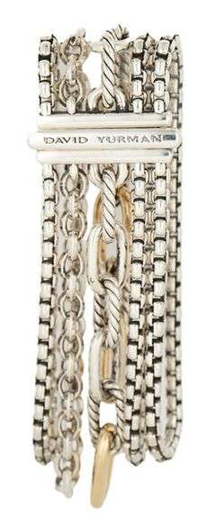 David Yurman Multi Row Chain Bracelet in 18K and Sterling