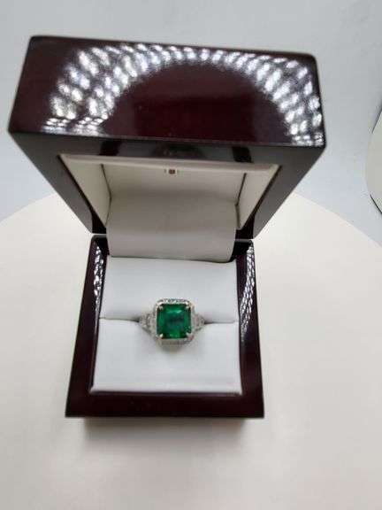 Genuine Emerald & Platinum Ring