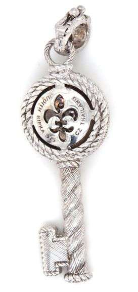 Judith Ripka cubic zirconia key motif charm pendant
