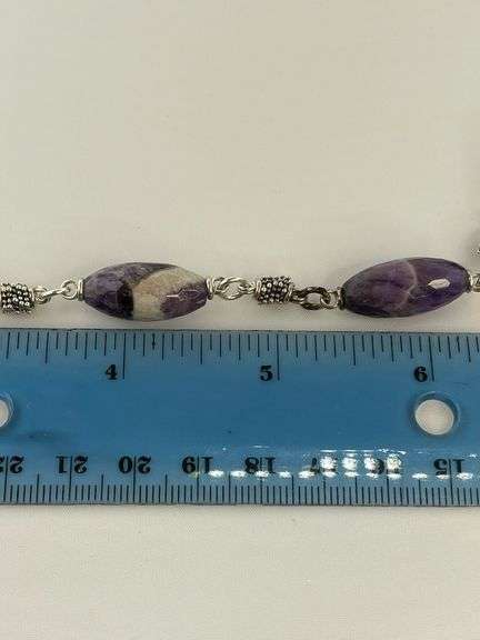 925 Sterling Silver Michael Dawkins Starry Night Amethyst Station Necklace