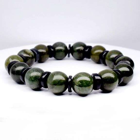 Large beads! 282.74ct black and green Burmese Jade! Untreated!