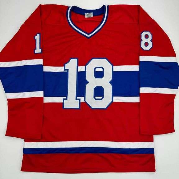 Autographed Serge Savard Red Hockey Jersey w/ COA