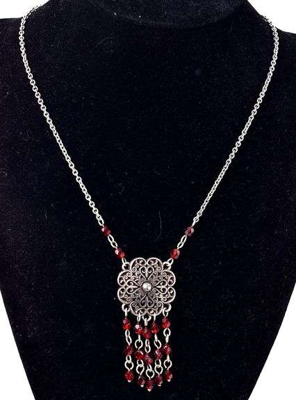 Beaded Necklace in Sterling Silver