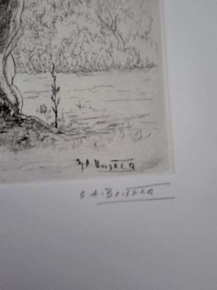 Very rare Remarkabe eoriginal etching hand signed by S.A. Boisecq