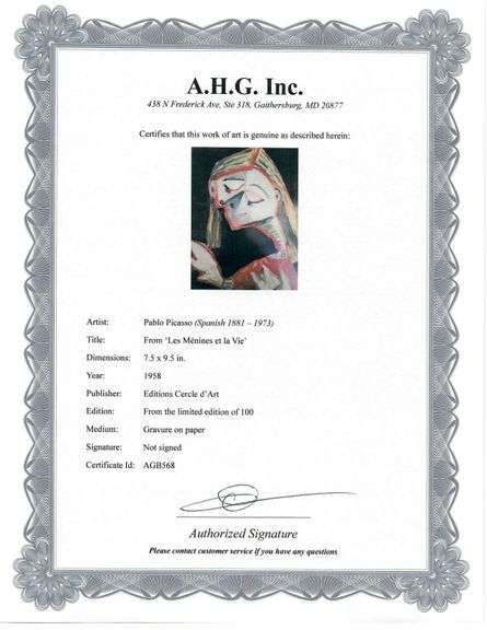 A remarkable Deluxe Edition of Les Ménines et la Vie by Pablo Picasso, published in Paris by Cercle 