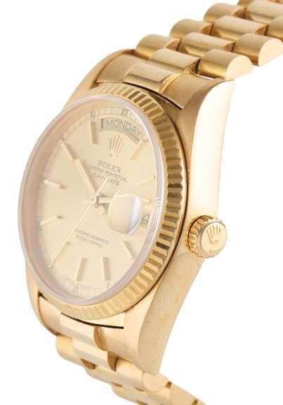 Rolex President Day-Date 18038, 36mm, Champagne Dial, 18K Yellow Gold Watch