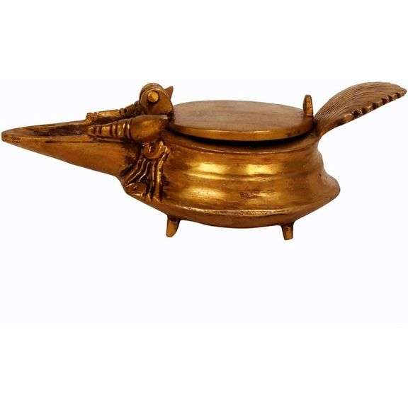 Brass Oil Lamp with Lid