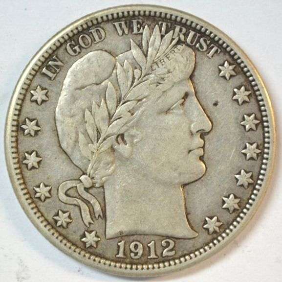 Sharp 1912 Barber Half Dollar in solid VF/XF