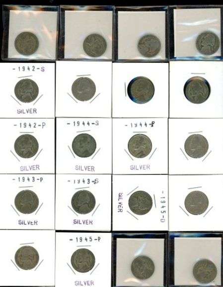 Half Roll of 20 Jefferson Silver War Nickels