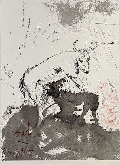 Highly Collectible and Rare Salvador Dali Original Lithograph from the 'Biblia Sacra' Suite
