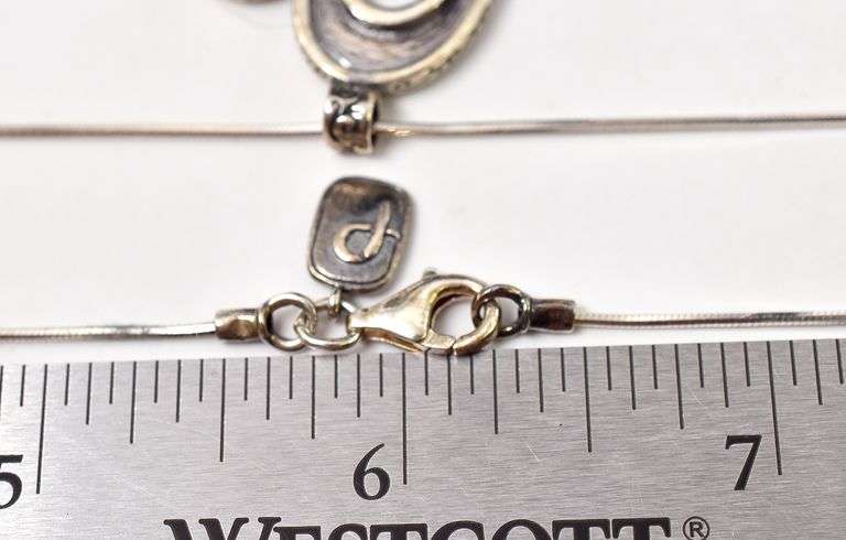 Flowery Heart Pendant Necklace in Sterling Silver