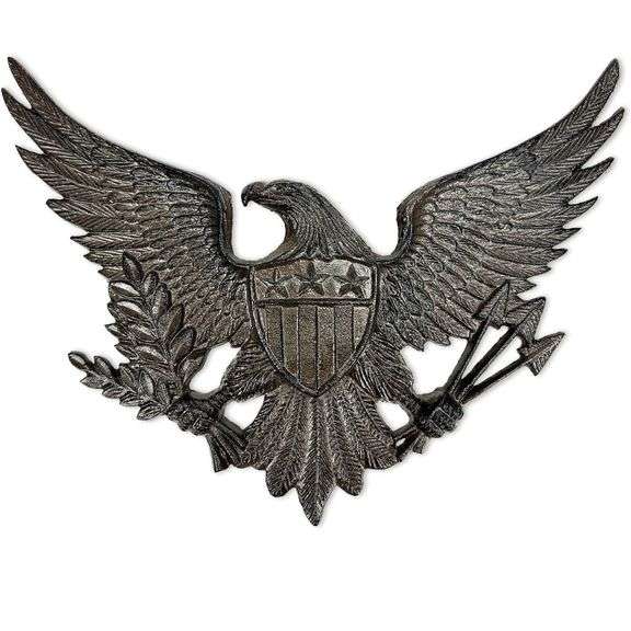 Cast Iron Eagle Wall Decor with Shield
