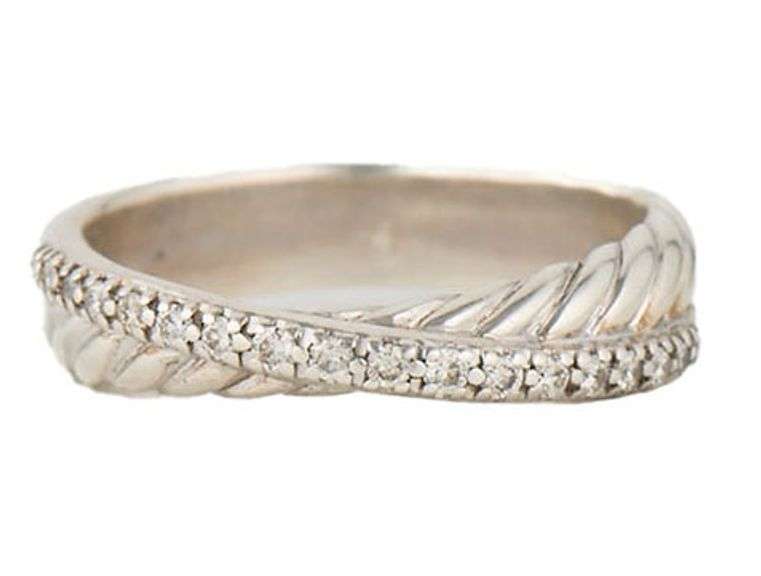 David Yurman 0.15ctw Diamond Crossover Band Ring in Sterling