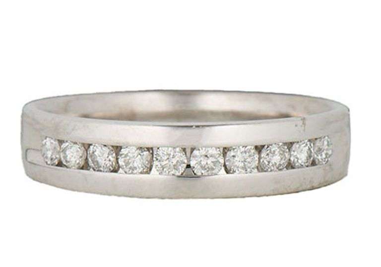 0.60ctw Round Diamond Channel Set Wedding Band Ring in 14K