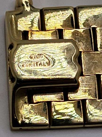 Hand made unique Italian 14KT Yellow Gold Wide Bracelet