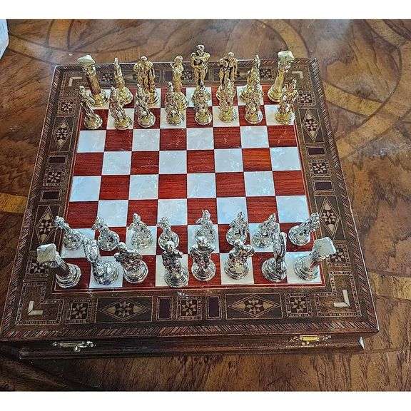 Luxury Chess Set Handcrafted with Cast-Iron Pieces