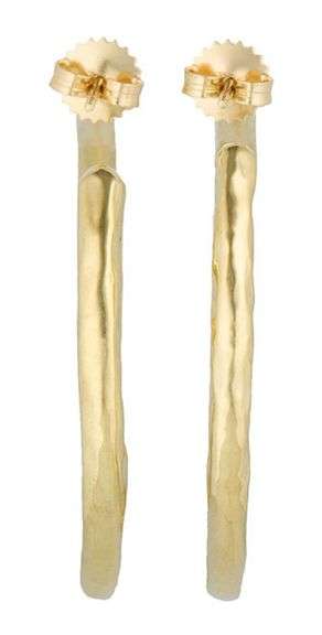 Ippolita Classico Medium Hammered Hoop Earrings in 18K