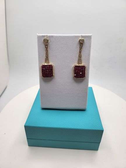 Ruby & Diamond Dangle Earrings