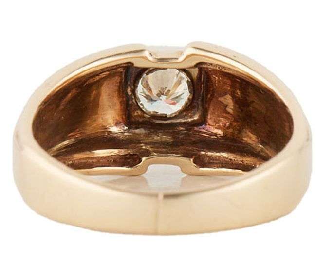 Gents 0.50ct Round Diamond Solitaire Ring in 14K