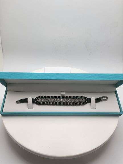 New! +10 ctw all natural diamond  weaved on fabric bracelet