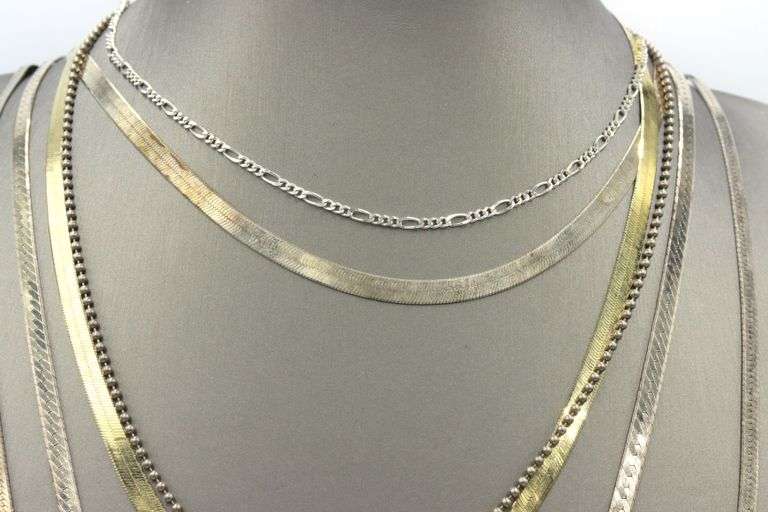 Group lot of 6 Vintage 925 sterling silver necklaces