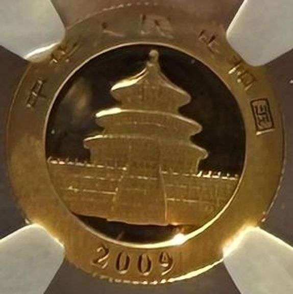China 1/10 TH Gold Panda 2009 MS70.