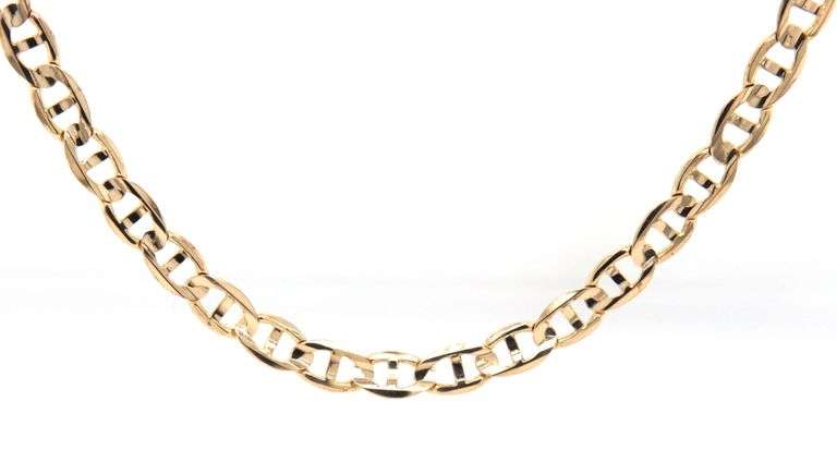 14kt Yellow gold Marine link chain necklace