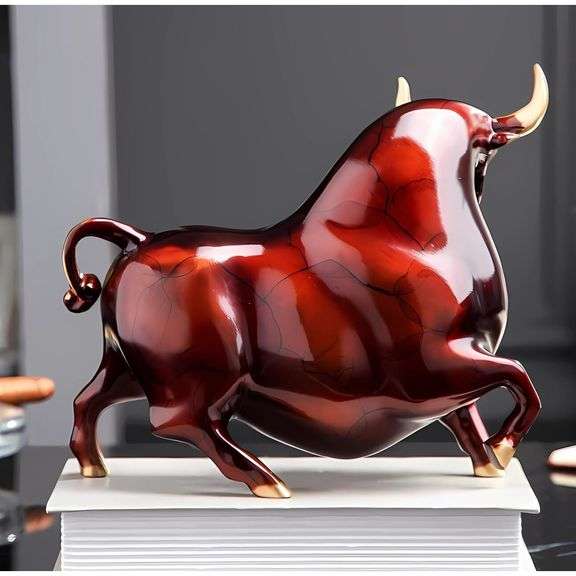 Colorful Copper Bull Handcrafted Metal Bull
