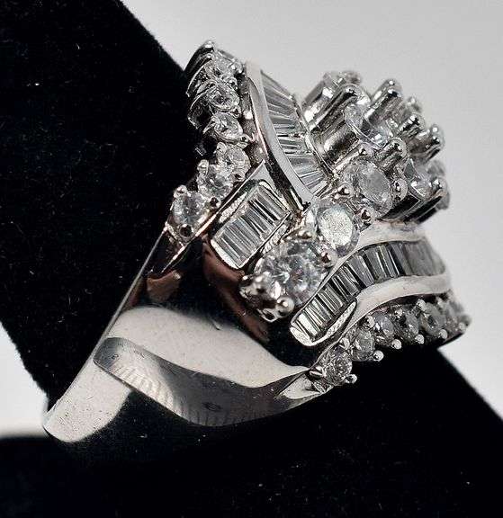 Cluster CZ Gemstone Ring in Sterling Silver