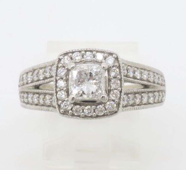 Perfect, Certified Earth Mined Diamond Halo Engagement Ring