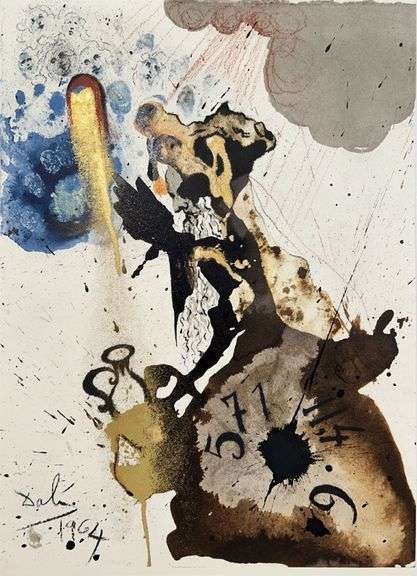Highly Collectible and Rare Salvador Dali Original Lithograph from the 'Biblia Sacra' Suite