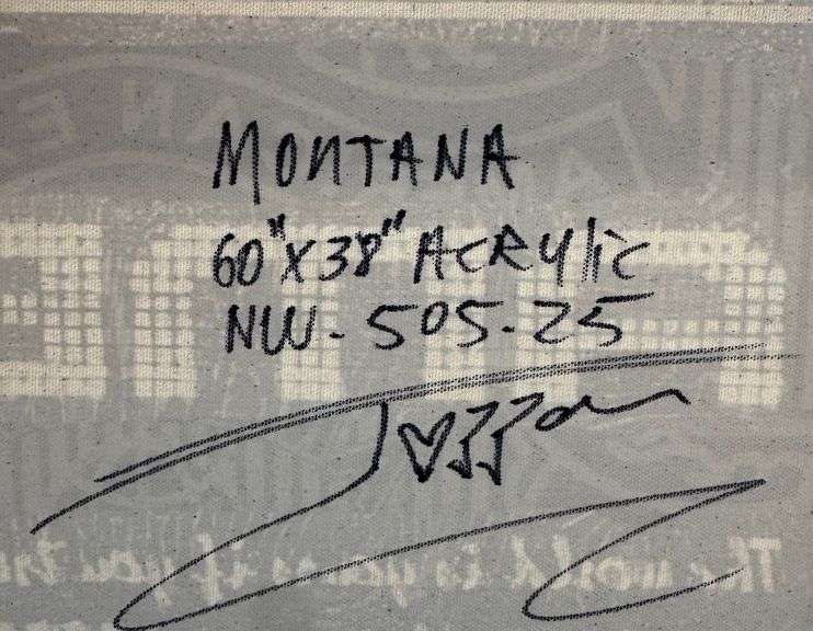 "Montana" Extremely Collectible Jozza 'One of a kind' Mixed Media on Canvas very large