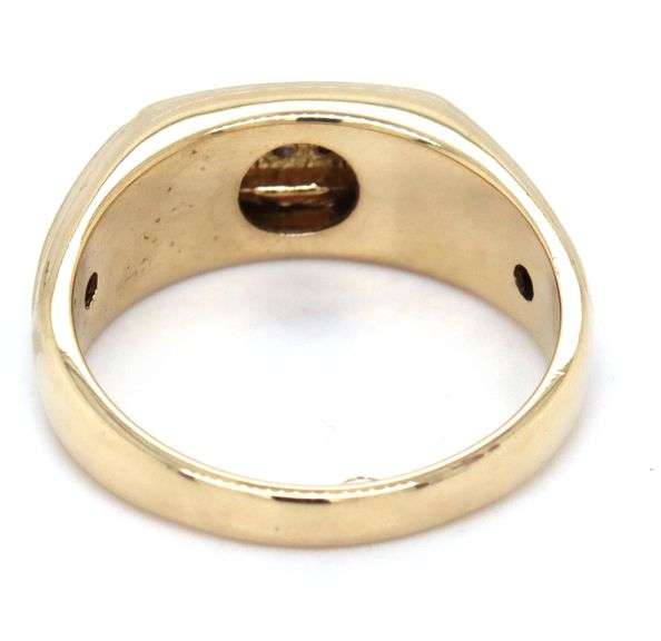 10kt Yellow gold channel set diamond and black onyx Gent's ring