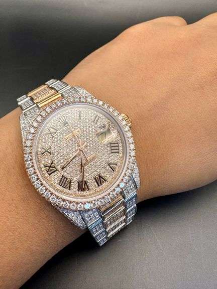 New Custom Iced Out Two-tone Bustdown Rolex Datejust 36mm