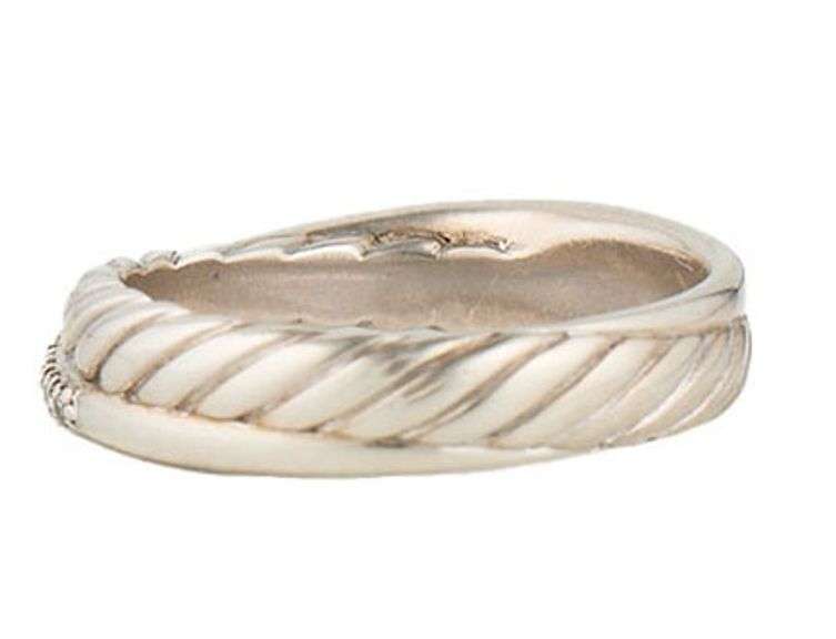 David Yurman 0.15ctw Diamond Crossover Band Ring in Sterling