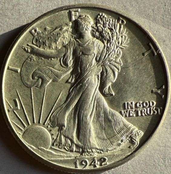 1942 BU Walking Liberty HalF
