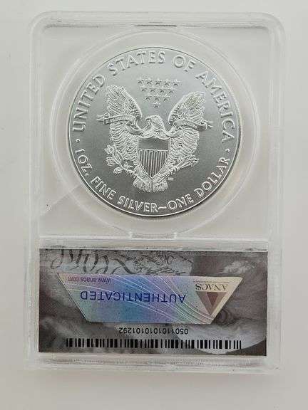 2016 American Silver Eagle, ANACS MS70 "Cracked Slab"