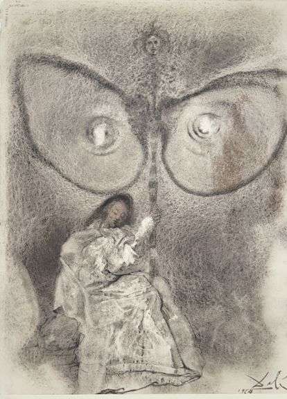 Highly Collectible and Rare Salvador Dali Original Lithograph from the 'Biblia Sacra' Suite